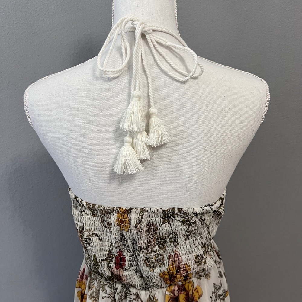 Altar'd State Maxi Dress Women Small White Floral Crochet Halter Boho DE1890-960 - Picture 4 of 9